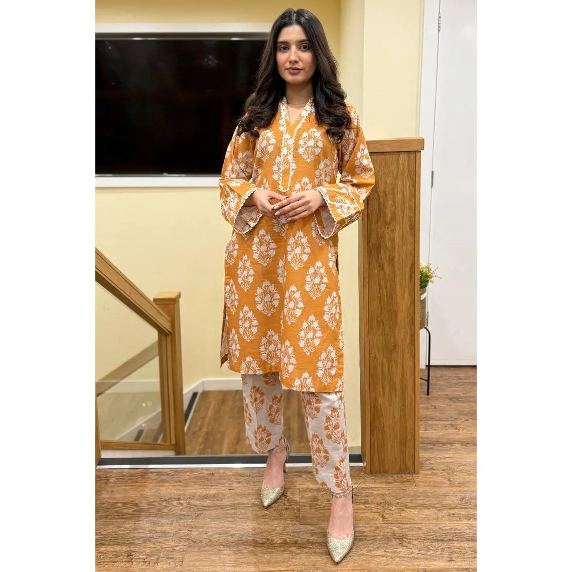 Motif Printed Khaddar Co-ord Set