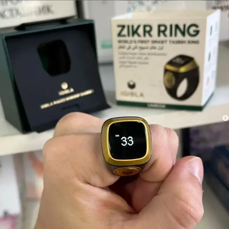 iQIBLA Zikr Ring Smart Tasbeeh Ring With App Muslim Tasbih With 5 Prayer Reminder Islamic Digital Tally Counter for Men & Women Qibla Direction Finder Customizable Prayer Reminders 4
