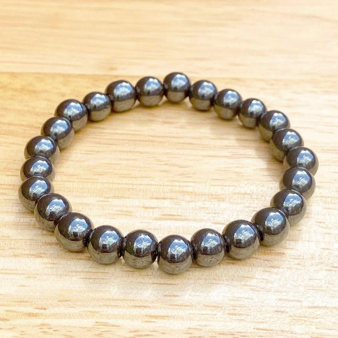 Hematite 8mm Beaded Healing Bracelet  ( 506674 )