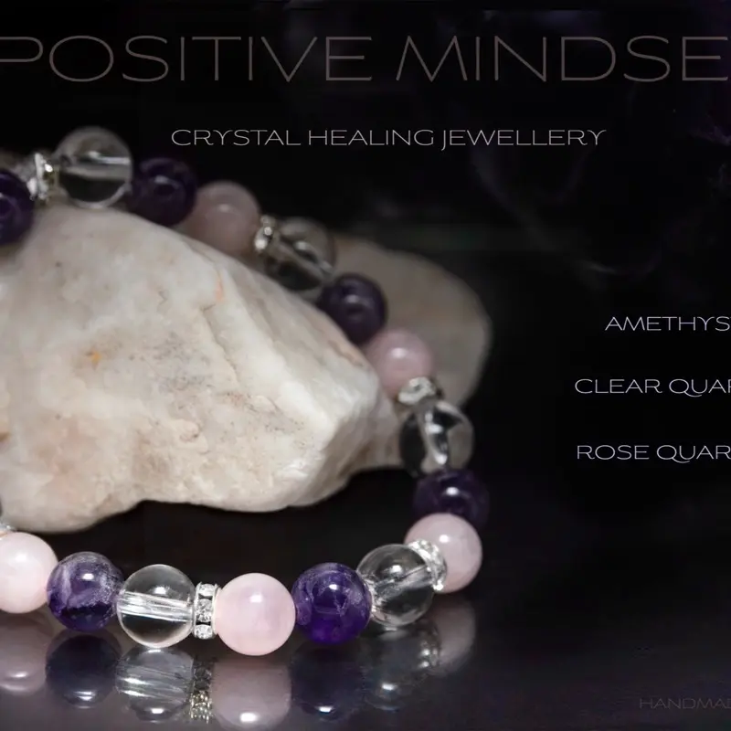 positive energy bracelet - positive mindset - manifest - positivity gift - mental health - healing crystals - attract positive energy 0