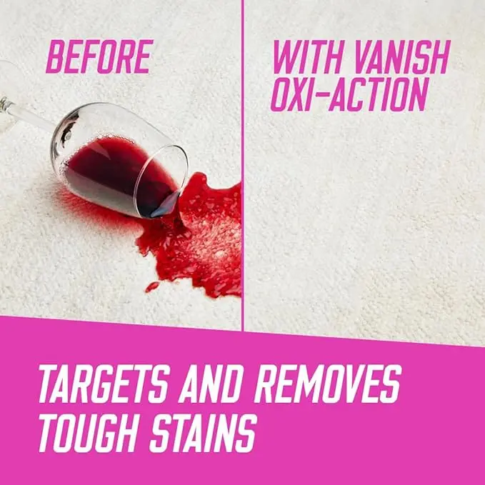 Vanish NEW Oxi Action Carpet Stain Remover, Gold Carpet Serum with Scrubbing Head, Targeted Action Against Tough Stains, Chlorine Bleach Free Formula, Safe to Use on Carpets & Upholstery 195 ml 2