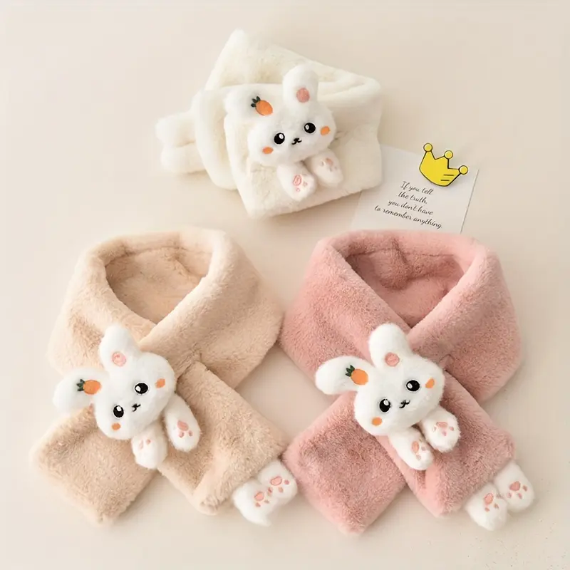 Product Introduction of bunny scarf kids - Cartoon Bunny Kids Scarf - Thickened Acrylic Knit, Breathable, Cute - Autumn/Winter - Girls 2-10 Years - Fashionable & Warm - Cuddle Up in Bunny Love 4