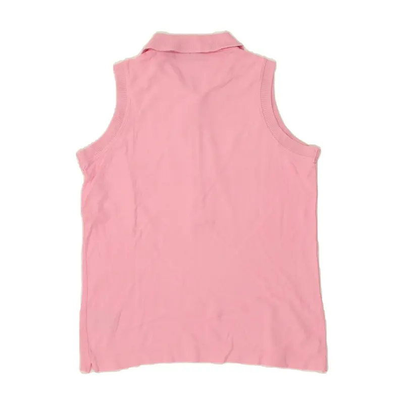 Pre-Owned Vintage FILA Womens Sleeveless Polo Shirt UK 14 Large Pink Cotton 2