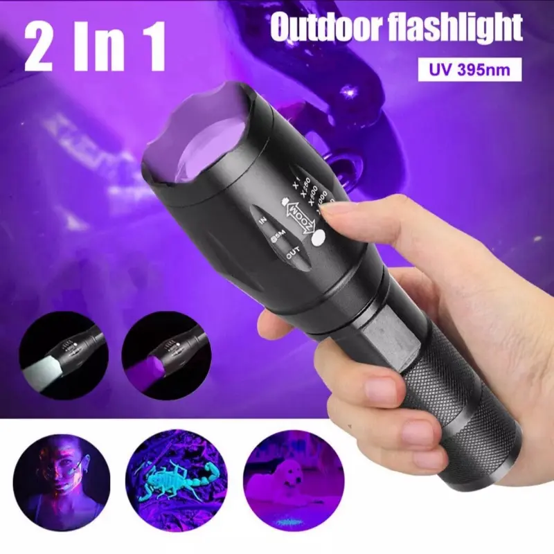 LED UV Torch Ultraviolet Flashlight Blacklight Pet Urine Stain Detector 395nm UK 0