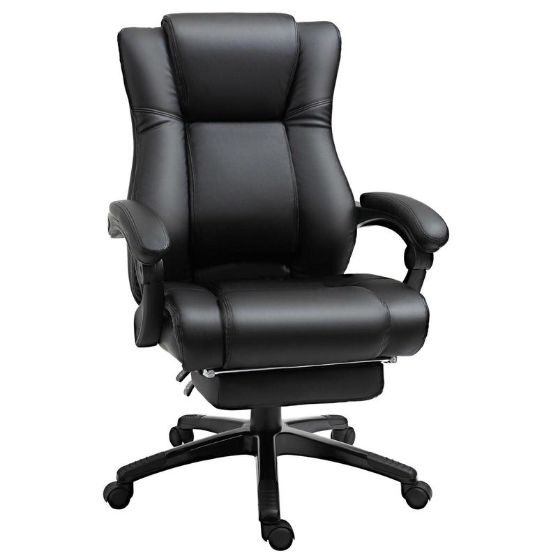 Black Faux Leather Desk Chair for Office and Home Use 0