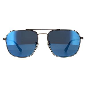 Police Sunglasses SPLF64 Octane 1 300B Shiny Pink Gold Smoke Mirror Blue