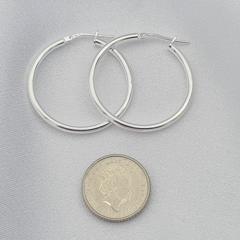 Silver 30mm Hoop Earrings 5