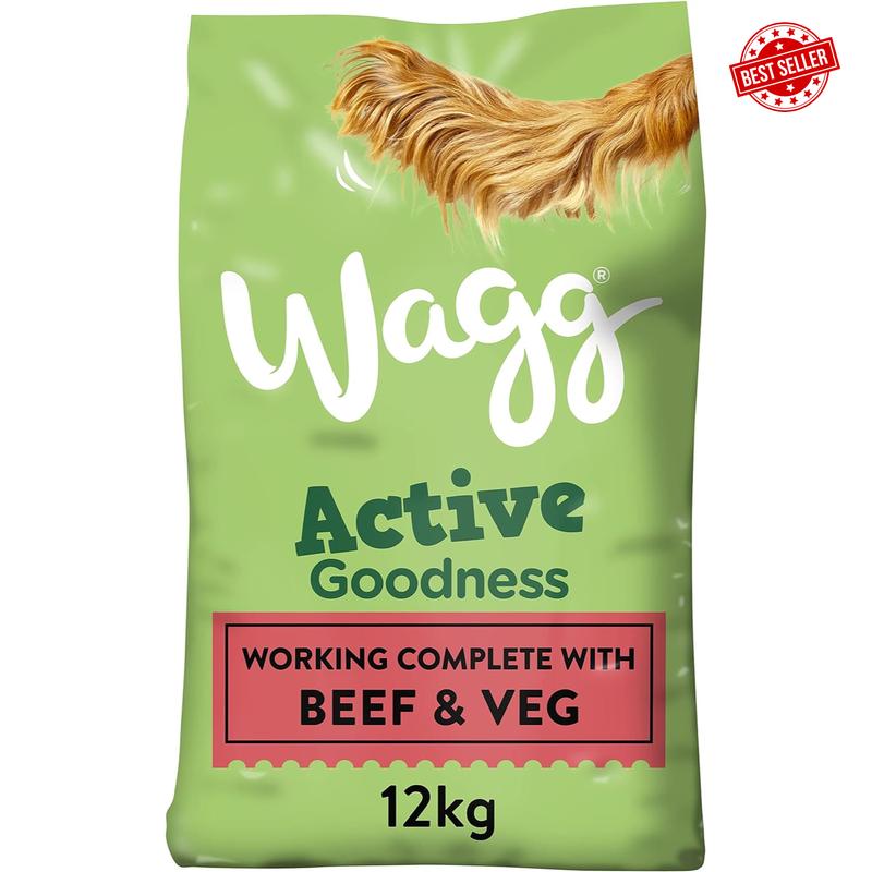Active Goodness Complete Dry Adult Dog Food Beef & Veg 12kg - For All Active Working Dog Breeds 0