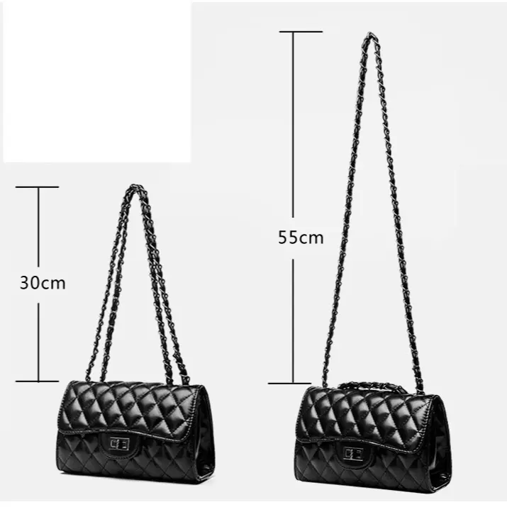 Women's Crossbody Shoulder Bag with Chain and Lock Closure – Elegant Handbag