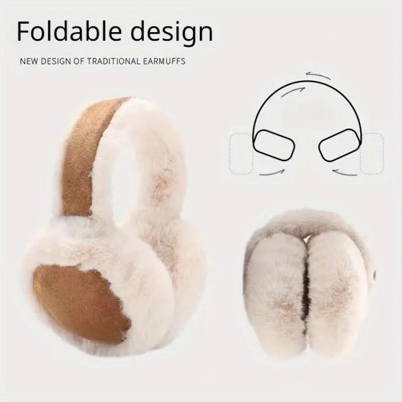 Classic Plush Earmuffs - Soft, Warm & Cozy Winter Ear Warmers for Outdoor Activities, Dry Clean Only, Ear protection, Cute, Anti-Freeze, Sports and Leisure, Foldable and Easy to Carry, Birthday Christmas New Year Warm Gift 4