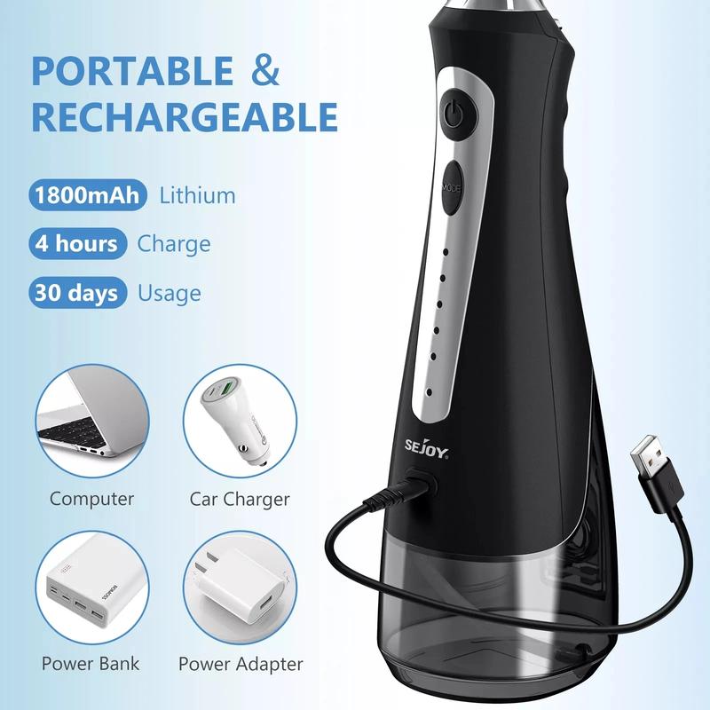 Sejoy Irrigator Dental Mouth Washing Machine Travel Portable Water Flosser Teeth Whitening IPX7 Waterproof Teeth Cleaning Tools 4