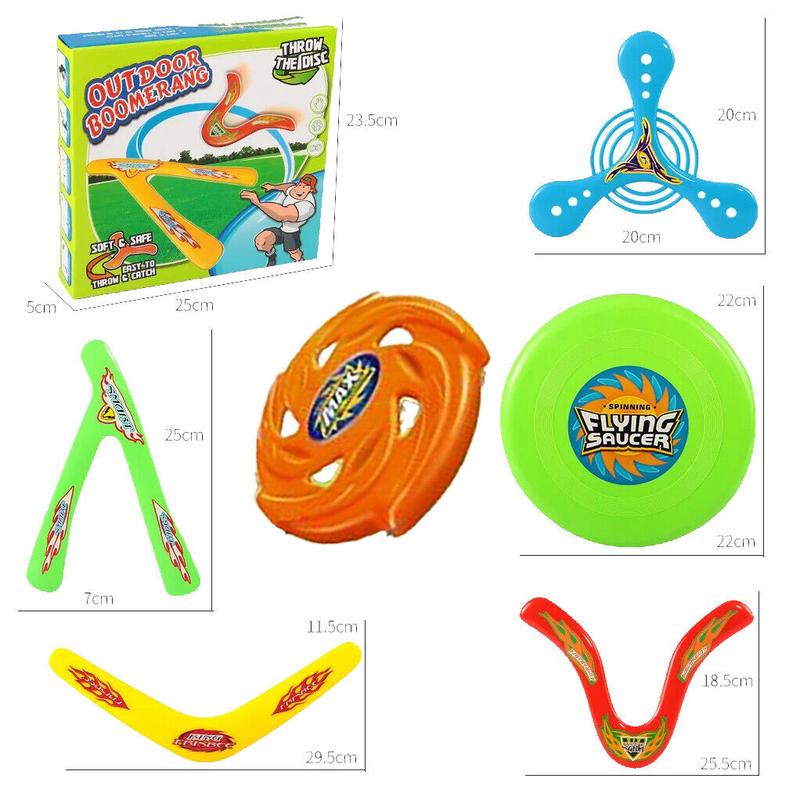 COO11 Light up Frisbee (7pcs) Kids LED Flying Disc and Boomerang For Outdoor Games Toy (Jumbo Pack 7 in 1) 7