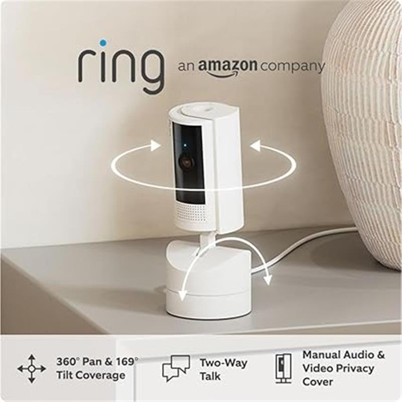 Pan-Tilt Indoor Camera | Plug-In Pet Security Camera | 360° pan & 169° tilt coverage, Manual Privacy Cover, HD video, Two-Way Talk, Wi-Fi | 30-day free trial of Home 4