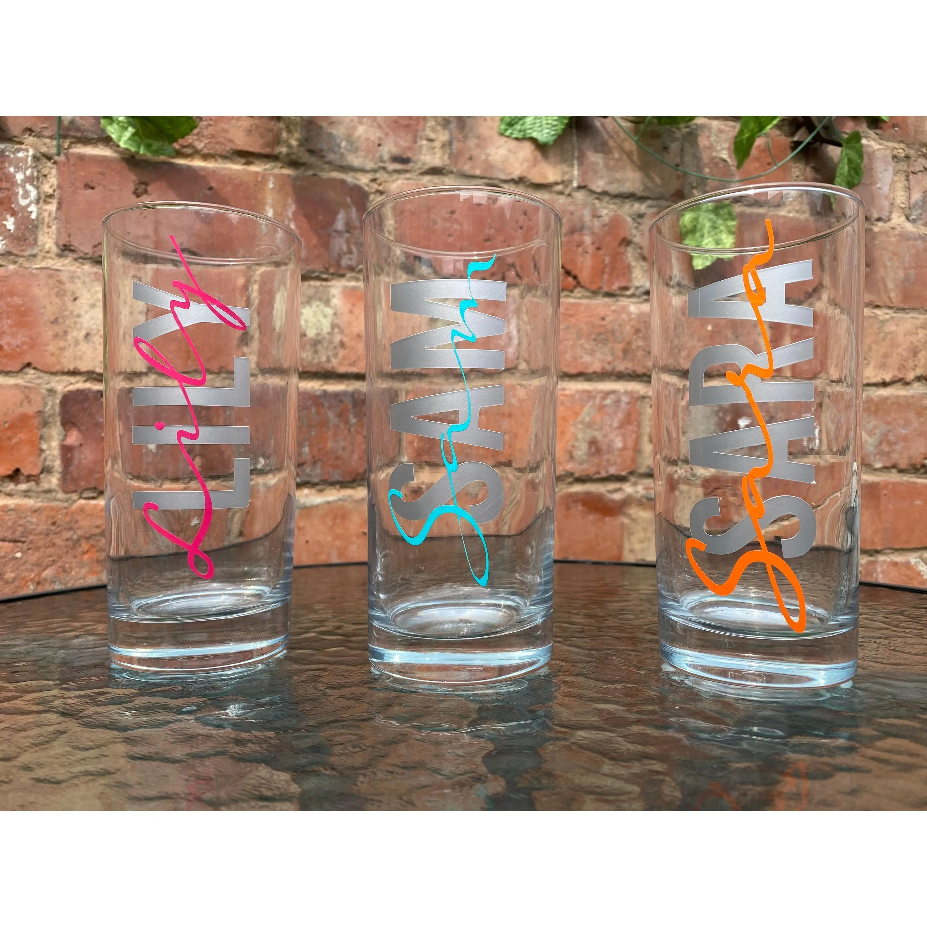 Personalised Name Cups, Kids Drinking Glass, Birthday Present 21st 40th 50th Birthday Gift