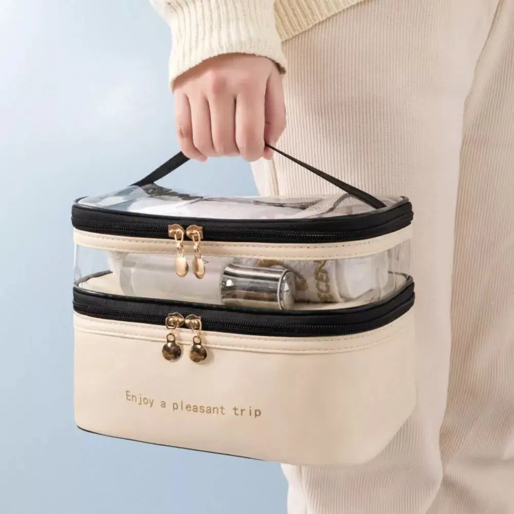Organizer Cosmetic Bag Large Travel Makeup Bag Double Layer Women Make Up Case Travel Case Travel Makeup Bag Cosmetic Organizer Large Makeup Bag Double Layer Makeup Case Women’s Makeup Case Travel Cosmetic Bag Makeup Organizer Bag Portable Makeup Case Bag