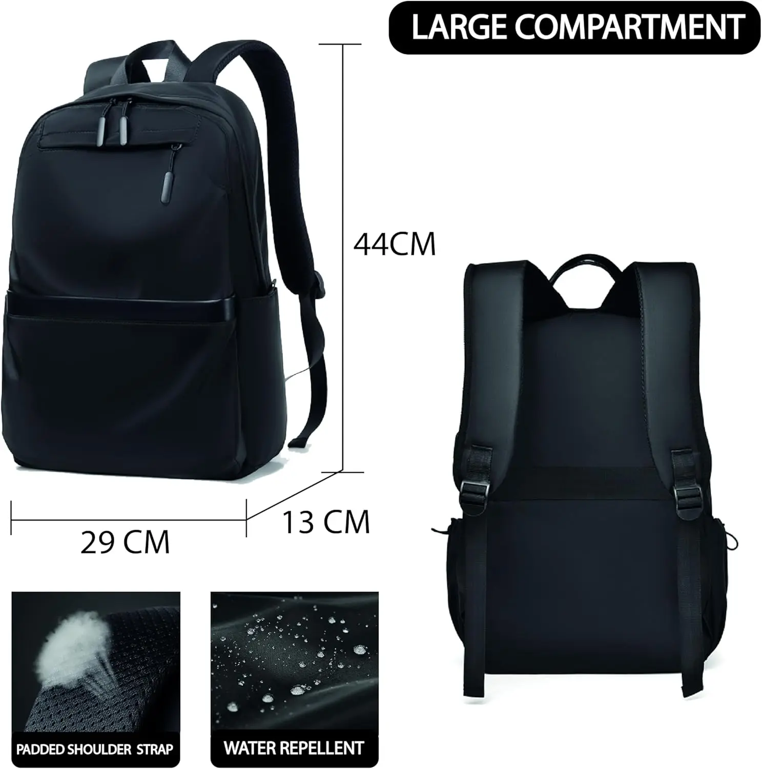 Nomadica School Backpack Womens, Casual Travel School Bags 14 Inch Laptop Backpack for Teenage Girls Lightweight Rucksack Water Resistant Bookbag College Boys Men Work Daypack