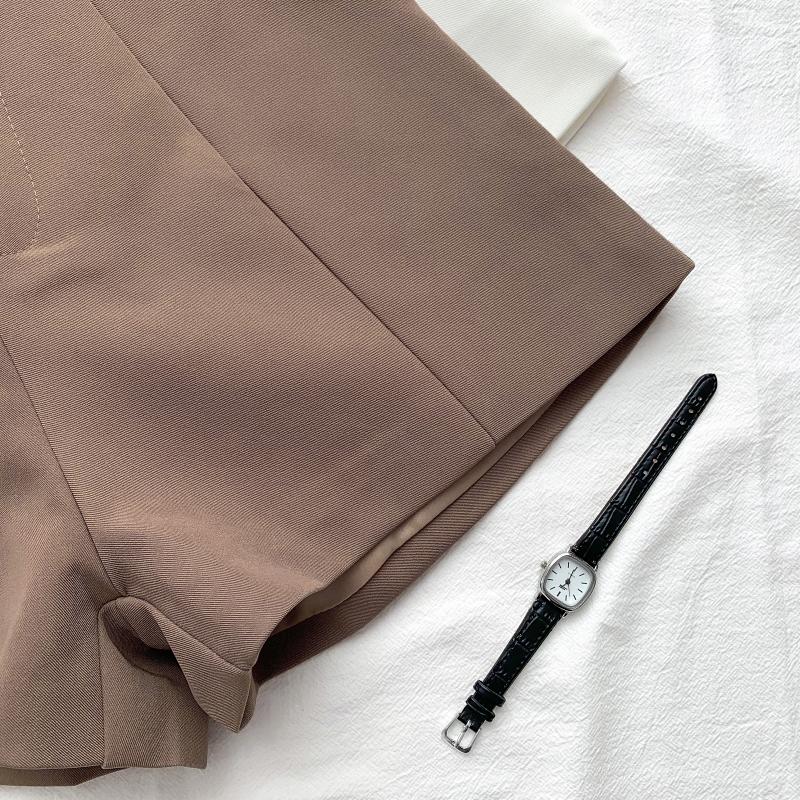 Product Introduction of Casual Women's Shorts A-line High Waist Short Chic Office Lady Shorts With Belted Vintage Female Trousers Spring Summer 7