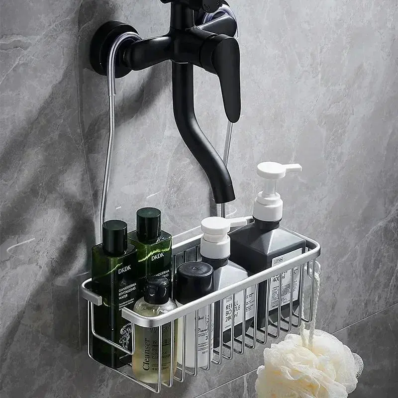 Convenient Toilet Shower Rack with No Drilling Installation Bathroom Storage Basket for Shower Room and Bath Products 1
