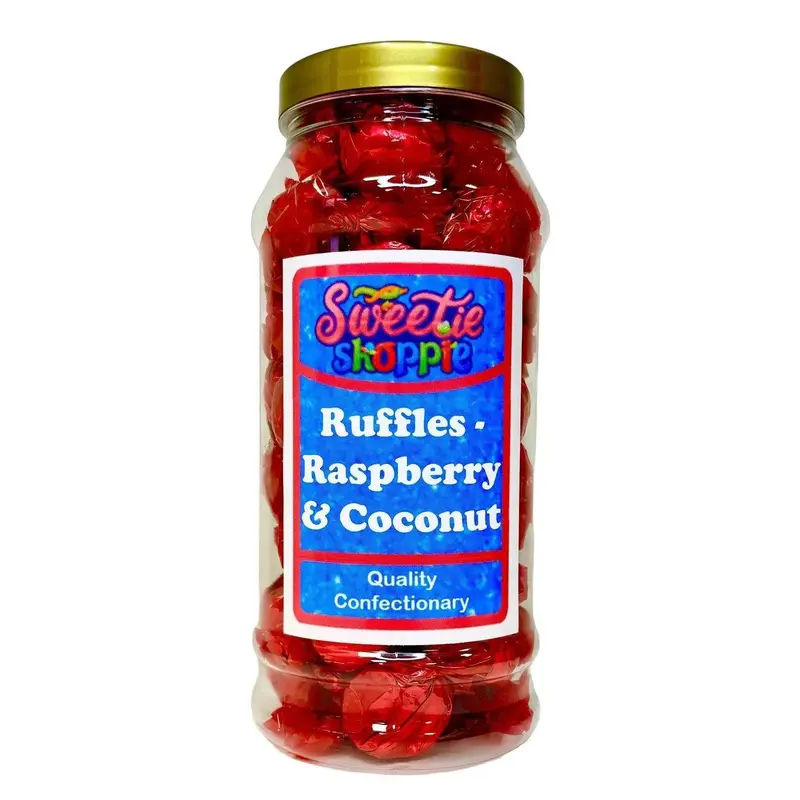Ruffles Raspberry & Coconut - Sweet Jar 970ml - Sweetie Shoppie Snack Candy Bonbon 0
