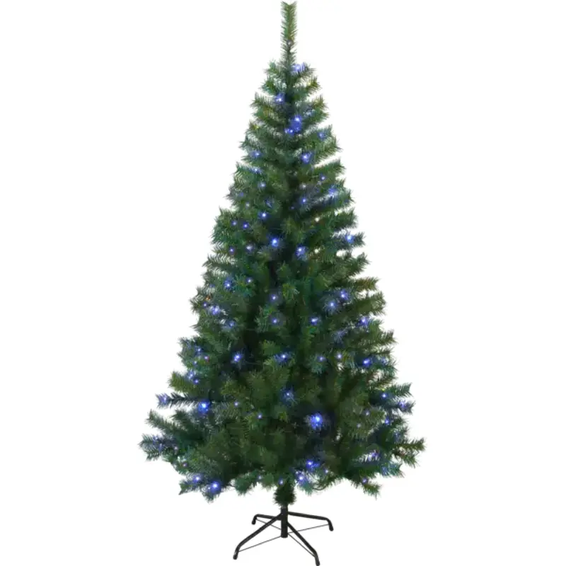 Christmas Tree Artificial 4/5/6/7ft Deluxe With USB LED Remote Lights and Stand Metal Plastic Ornaments Decoration 3