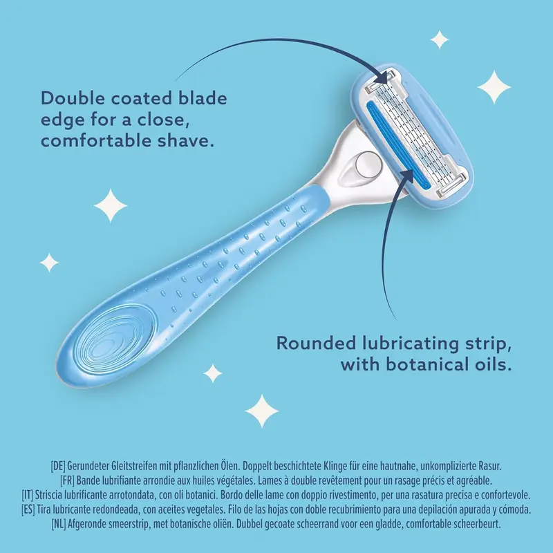 Women's 5 Blade Razor with 3 Refills – Smooth Shave, Precision Blades, and Comfort Design for Silky Skin Handle 5