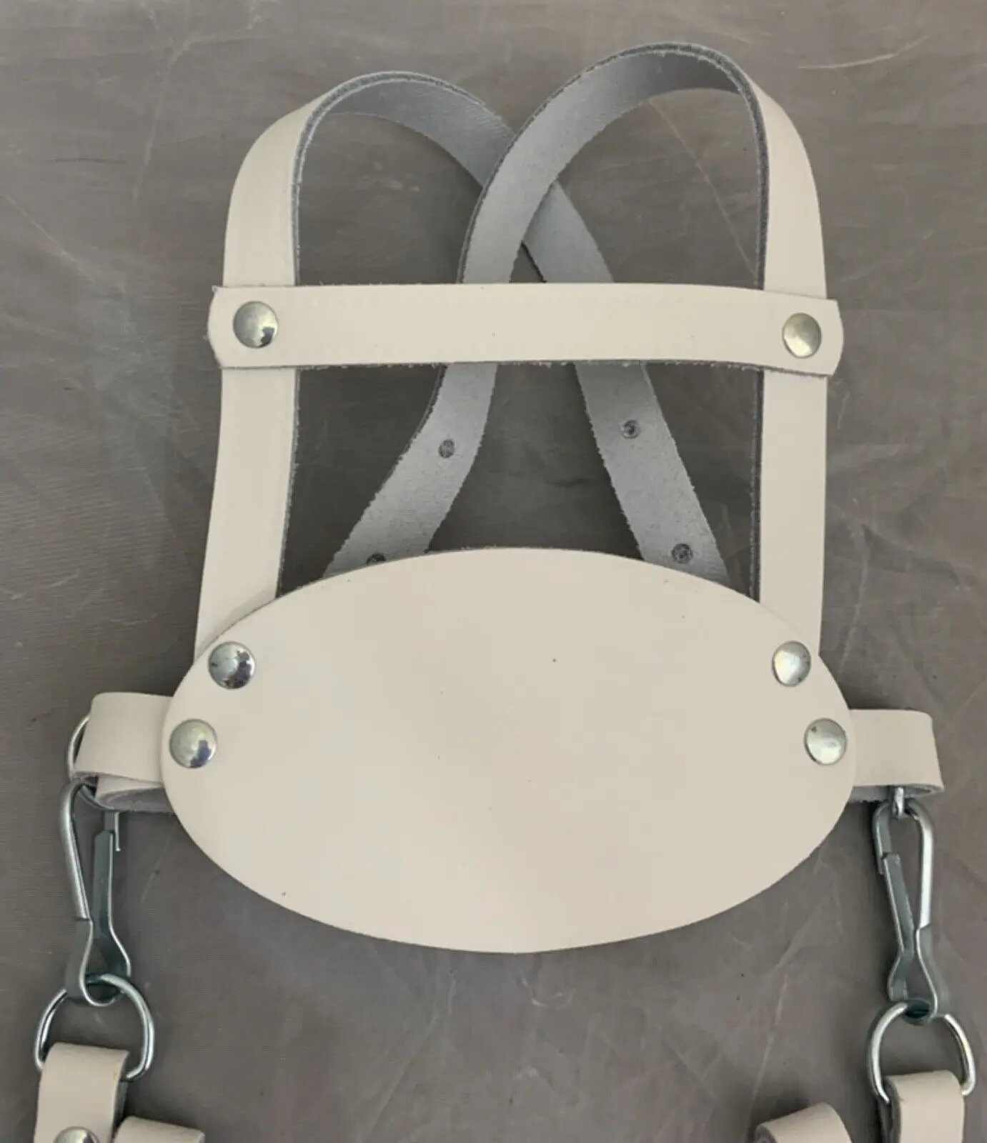White Leather Harness Reins to fit Coach Built Pram Balmoral Kensington