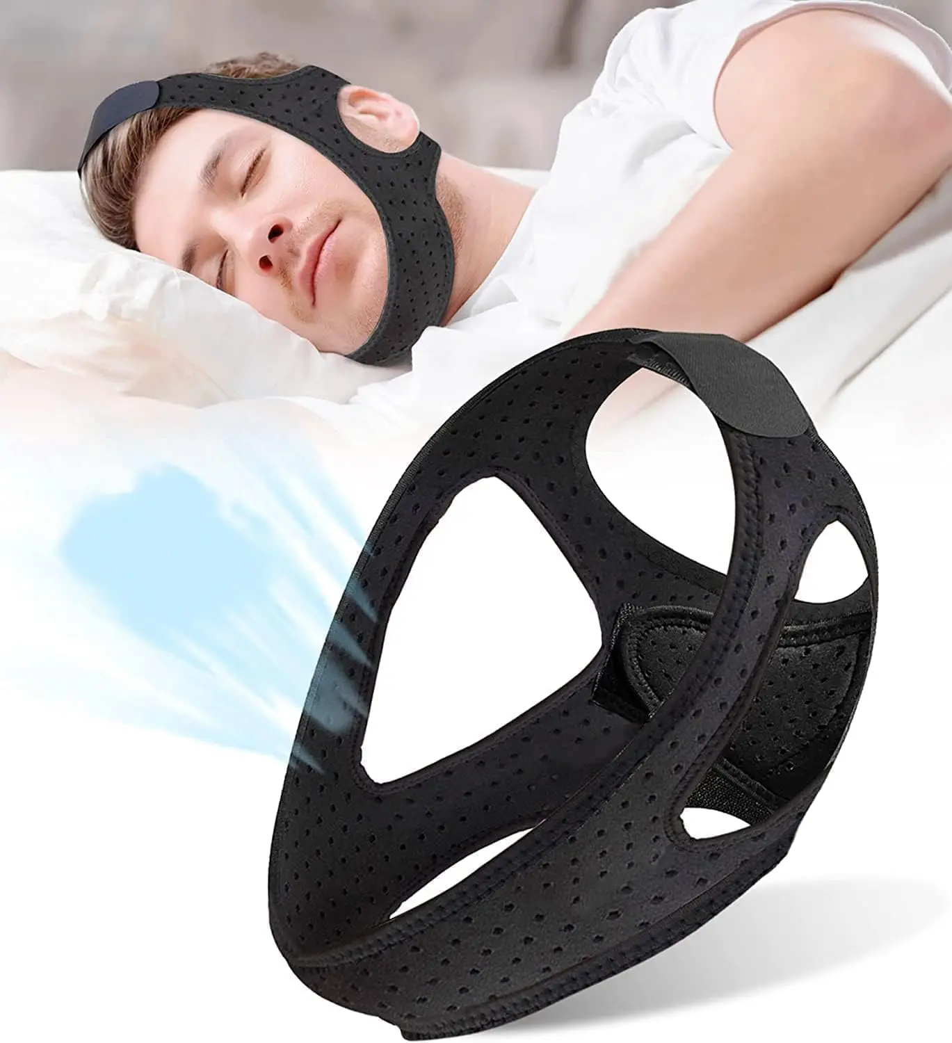 ZENOVA X Anti Snoring Chin Strap, Breathable Anti Snoring Strap, Comfortable Chin Strap Snoring Solution for Men & Women, Effective Snore Stopper, Stop Snoring Chin Strap, Natural Sleep Aid for Snorer Skincare