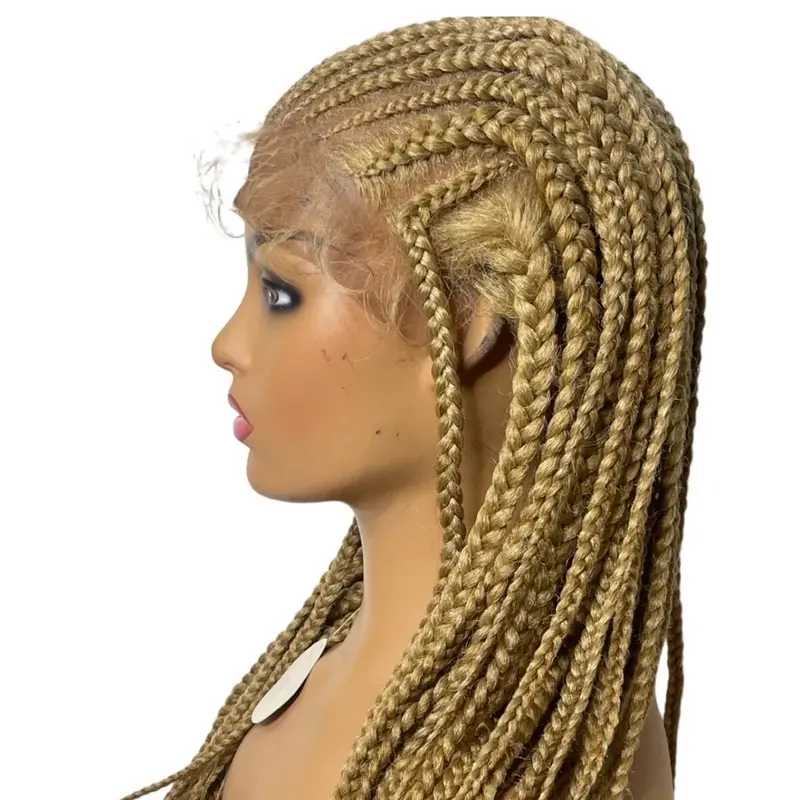 Blonde Braids Lace Long Box Braids Hairstyles With Baby Hair, Hair For Women 4