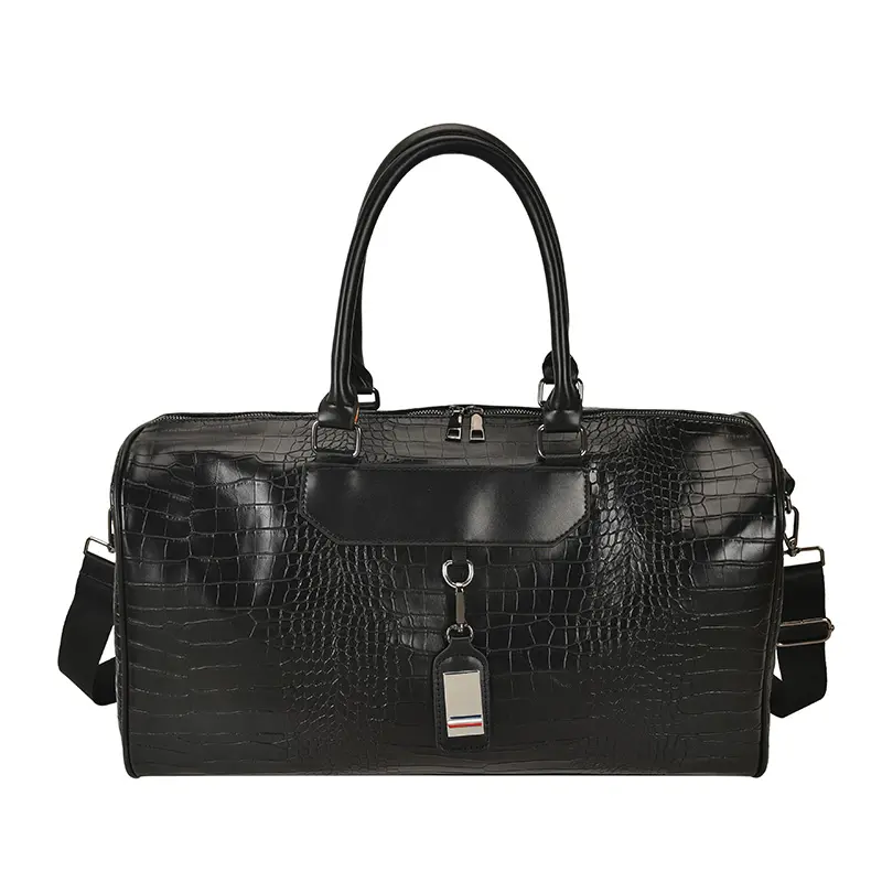 Custom Color Luxury Crocodile Pattern Vegan Leather Waterproof Duffel Bag Travel Weekend Duffle Bag for Women