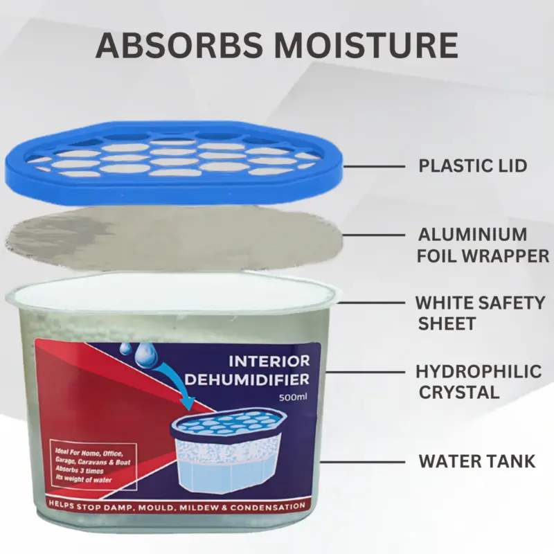 10 X Dehumidifier Interior Damp Trap Mould Moisture Mildew Remover Caravan Home Pack 8