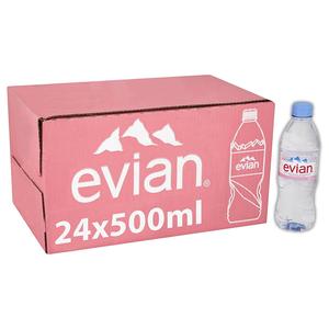 Evian Still Water 500ml - Pack of 24 - Natural Spring Beverage