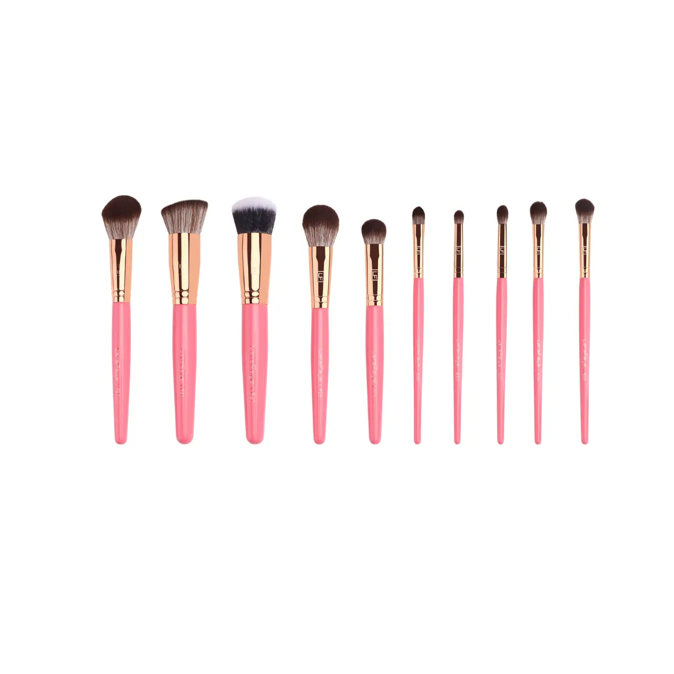 LaraFaye London - Hot Pink Luxe Brush Set Including Pink Bag