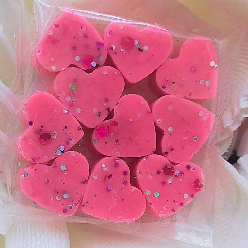 10pk Mini Hearts Scented Wax Melts Pack - Various Aroma Fragrance Room Freshener, Long-lasting Scent 8