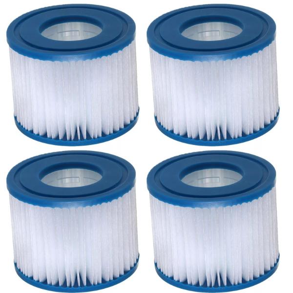 Product Introduction of Hot Tub Filters For Bestway Lay Z Spa VI Vegas Miami Monaco Palm Springs x 4 Type VI Hot Tub Filter and Spa Filter 90352E Replacement for Coleman Saluspa - Pool Filter Cartridges Compatible with Saluspa Intex Inflatable Hot Tub Pump 1