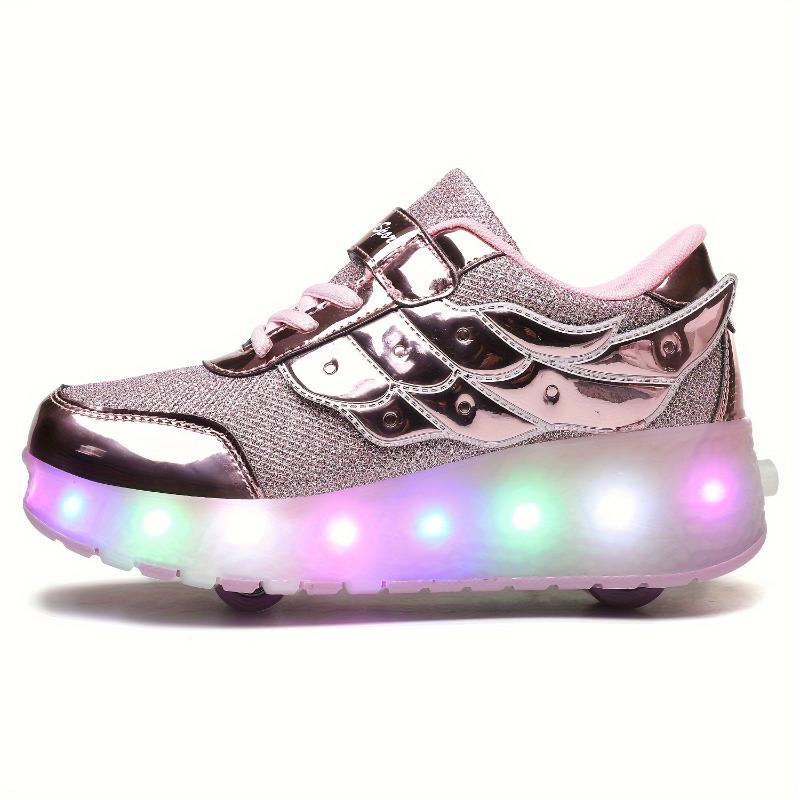 Product Introduction of Low Top Trendy Cool Roller Skateboard Shoes with Breathable Anti Slip Wheel for Girls, LED Light, All Seasons, Indoor Outdoor 1