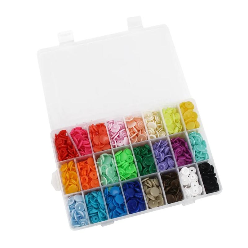 360pcs 24 Colours T5 Plastic Buttons Stubs Fastener KAM Snaps Snap Pliers Plastic Snap Buttons Fasteners for Sewing, Clothing,Diaper, Bibs and Crafting DIY Clothing 2