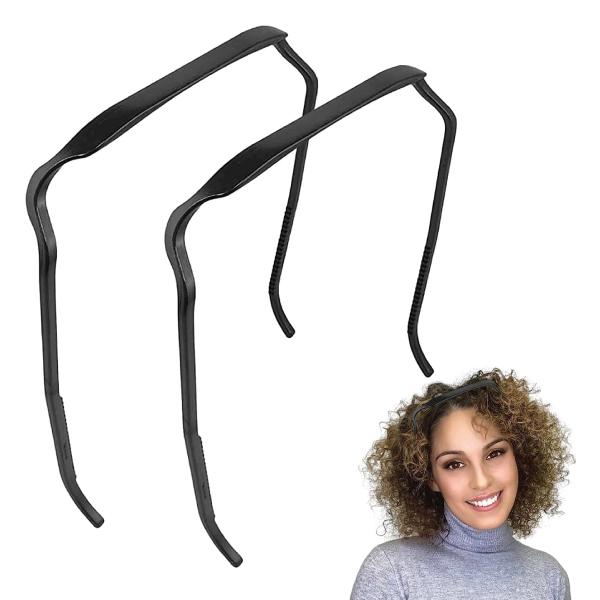 Product Introduction of 2 Pcs Curly Thick Hair Headband, Sunglasses Headband Invisible Hair Hoop for Curly Thick Hair, Square Headband Like Sunglasses Create a Fashionable Hairstyle (Black) 3