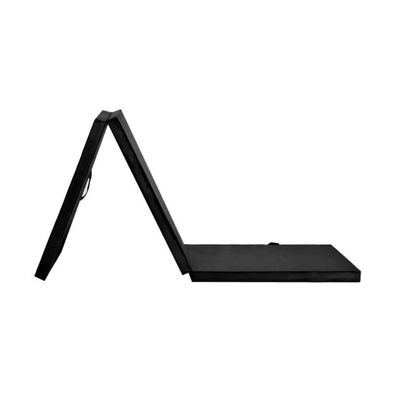 Tri-Fold Exercise Mat with Handles-180cm x 60cm x 5cm Black 2
