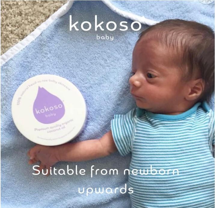 Kokoso Baby Organic Coconut Oil - Moisturising 100% Natural Baby Oil for Baby Massage, Dry, Sensitive and Normal Baby Skin - 200ml 6