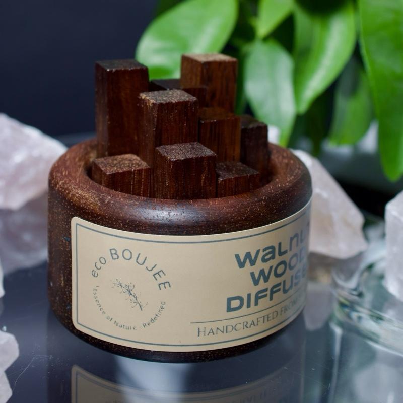 Walnut Wood Aromatherapy Diffuser for Essential Oils Fragrance Perfume Freshener Woody Scented oil pure blend 6