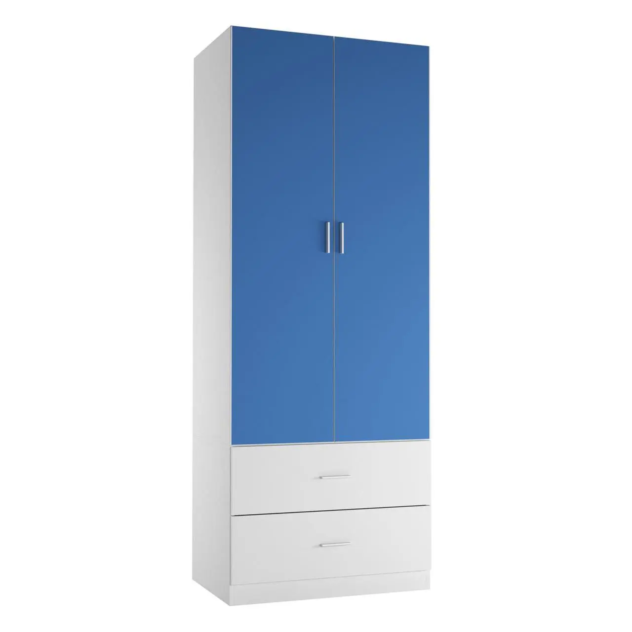 White Drawer Kids Remix 2-Door 2-Drawer Wardrobe