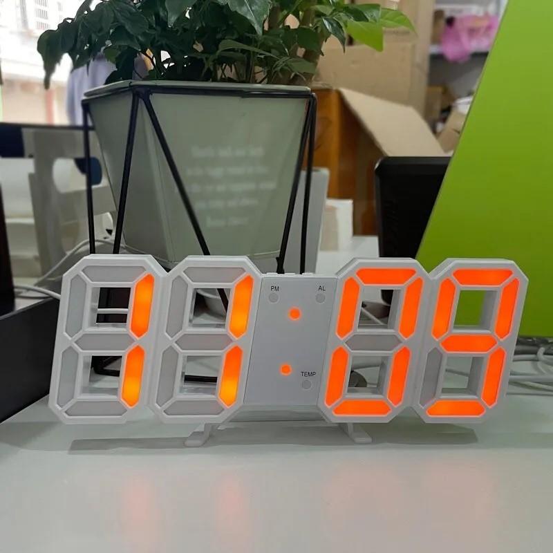 3D LED Digital Clock Table Wall Electronic Alarm Display Dimmer Modern Clocks UK Decor 7