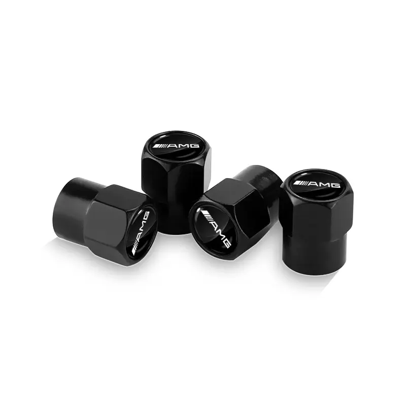 AMG Mercedes Black Anti Dust Valve Stem Tire Tyre Caps | UK | Black