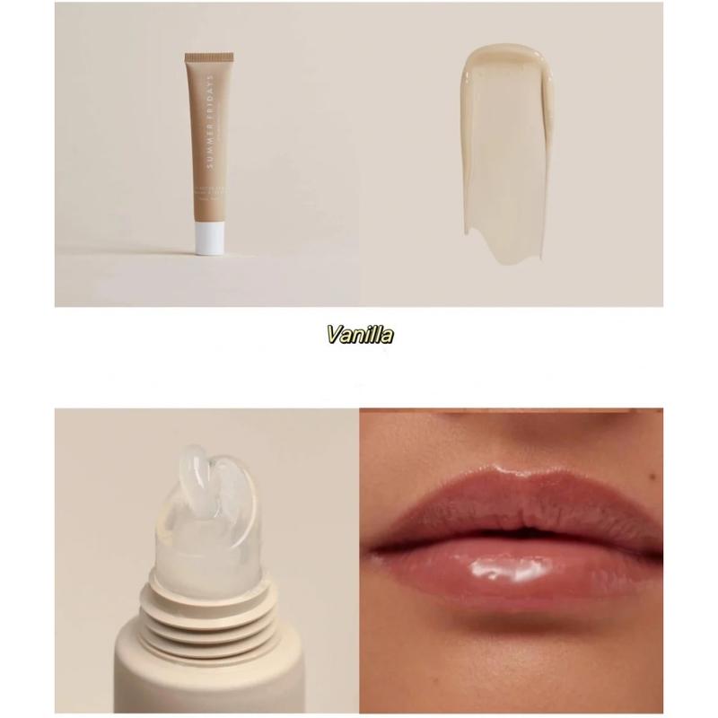 Product Introduction of Summer Fridays Vanilla Beige Lip Balm Mini Lip Gloss Set Moisturizing Transparent Smooth Soft Tube Mirror Lipstick Makeup Set Moisturizer Cosmetic 2