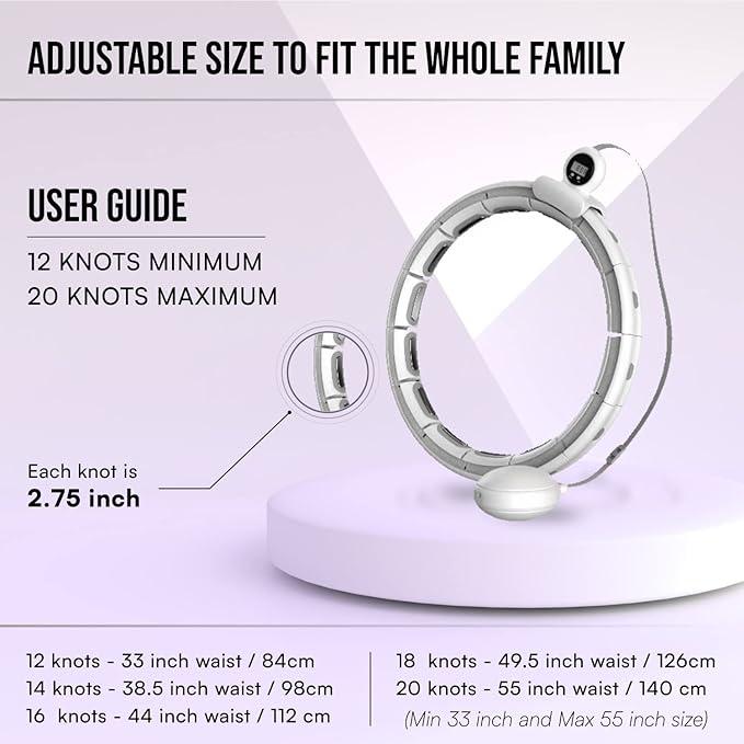 Smart Hula Ring Hoop, Weighted Hula Circle Adjustable Size Fitness Ring with 360 Degree Spinning Weighted Ball, Massage, Adult Fitness for Weight Loss, Fat burning Home Exercise Equipment 2