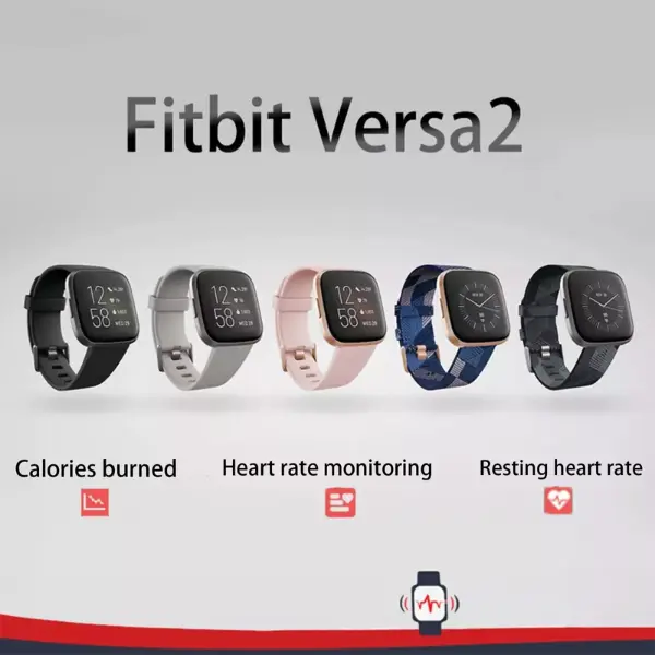 Fitbit Versa 2 Health and Fitness Smartwatch with Heart Rate, Music, Alexa Built Wearable Smartphone Wristwatch 0