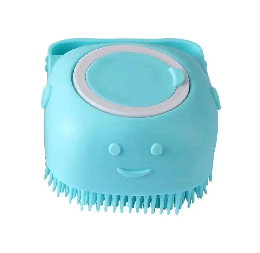 PawSoft Easy Bath Brush with Gentle Bristles and Built-In Shampoo Dispenser for Dogs and Cats