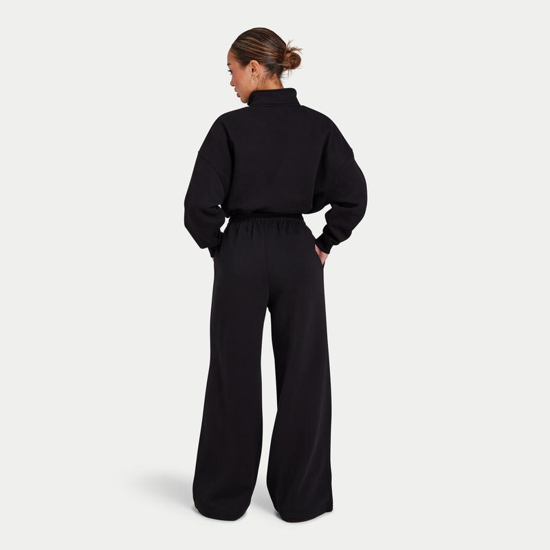 Womens Collective Wide Leg Sweatpant - Black 3