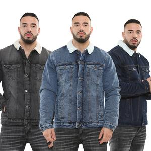 NOROZE Mens Sherpa Trucker Denim Long Sleeves Jacket Menswear Washed Denim Western Style Casual Classic Jean Jackets Coat UK Sizes S-XXL