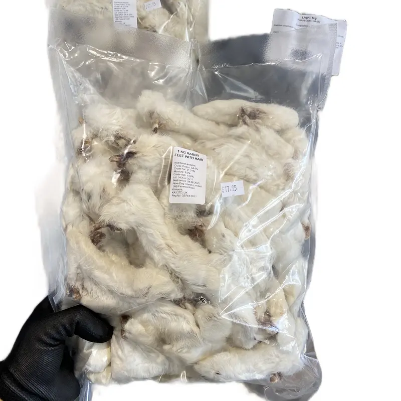 1KG Hairy rabbit feet with hair 2
